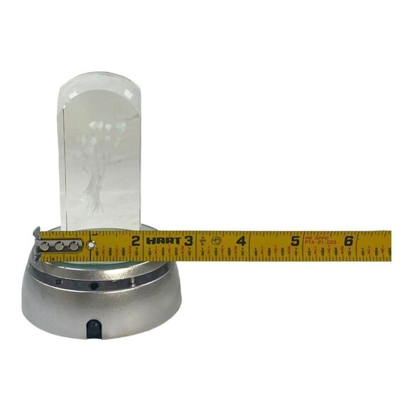 3D Laser Etched Crystal Flower Light Display Multicolor Changing Base Sculpture - Picture 12 of 12